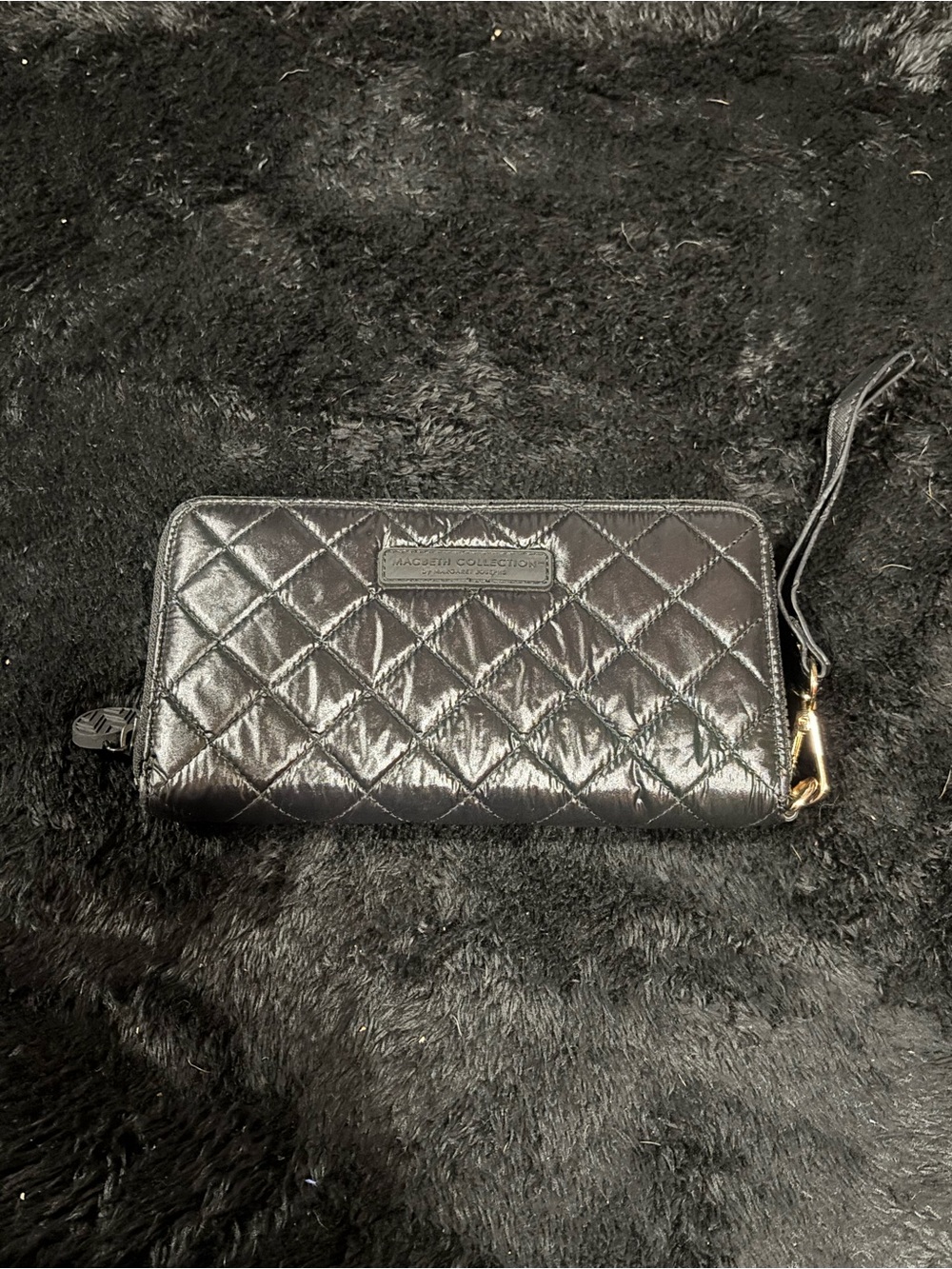 Macbeth Collection by Margaret Josephs Quilted Wristlet Wallet - Black
